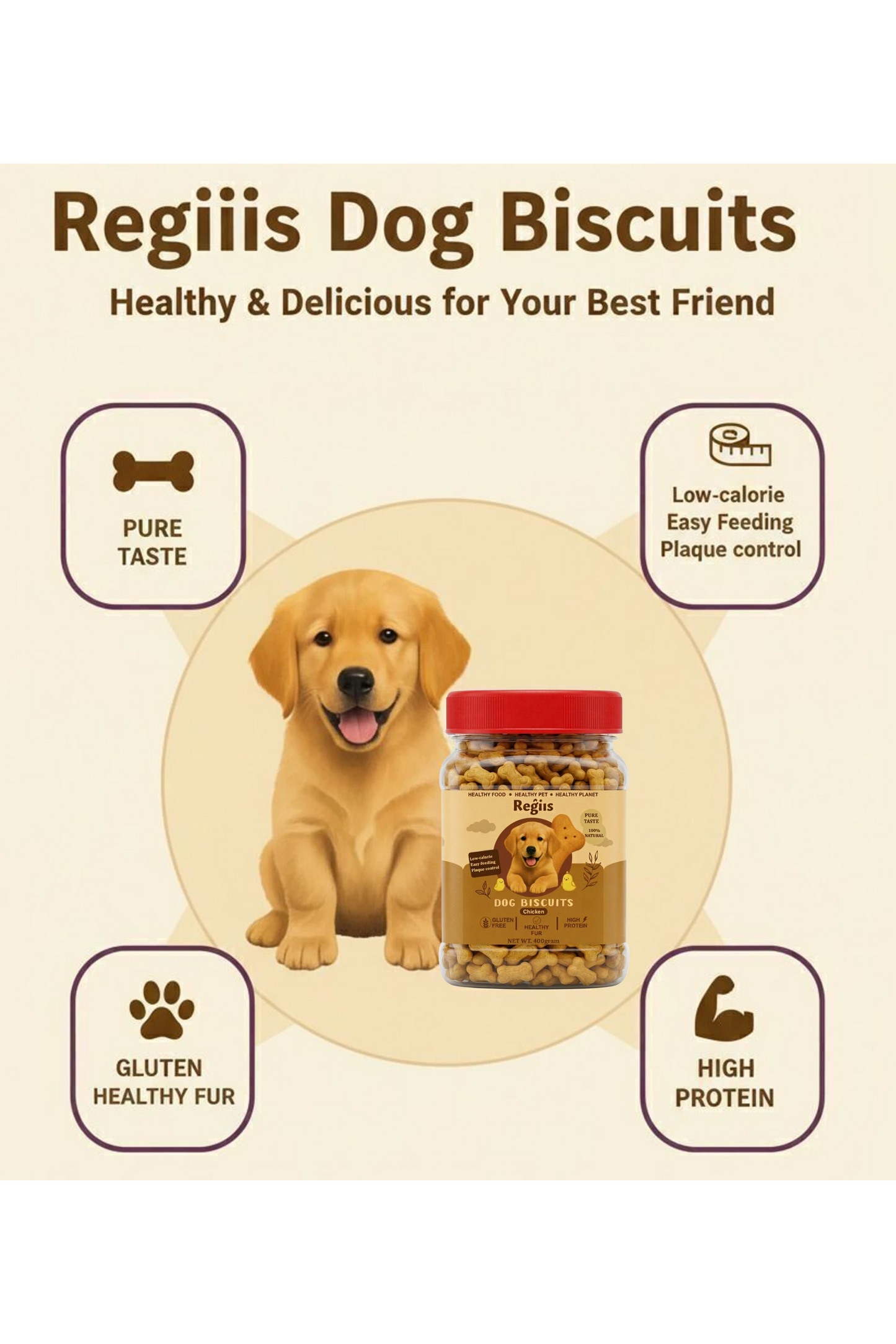 Regiis Chicken Dog Biscuits – Crunchy Low-Calorie Training Treats