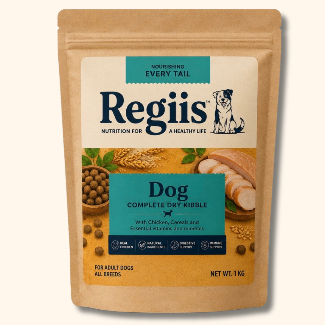 Regiis Complete Dry Kibble Dog Food for Adult Dogs | Real Chicken, Cereals & Essential Vitamins | All Breed Adult Dog Food