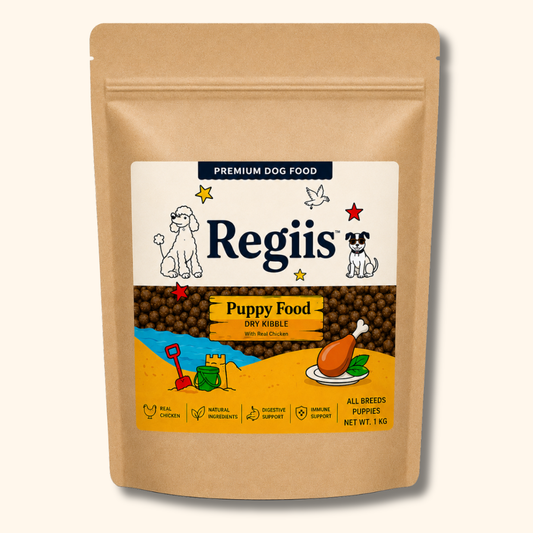 Regiis Premium Puppy Dry Kibble Dog Food with Real Chicken for All Breed Puppies, Complete & Balanced Nutrition, 1 kg