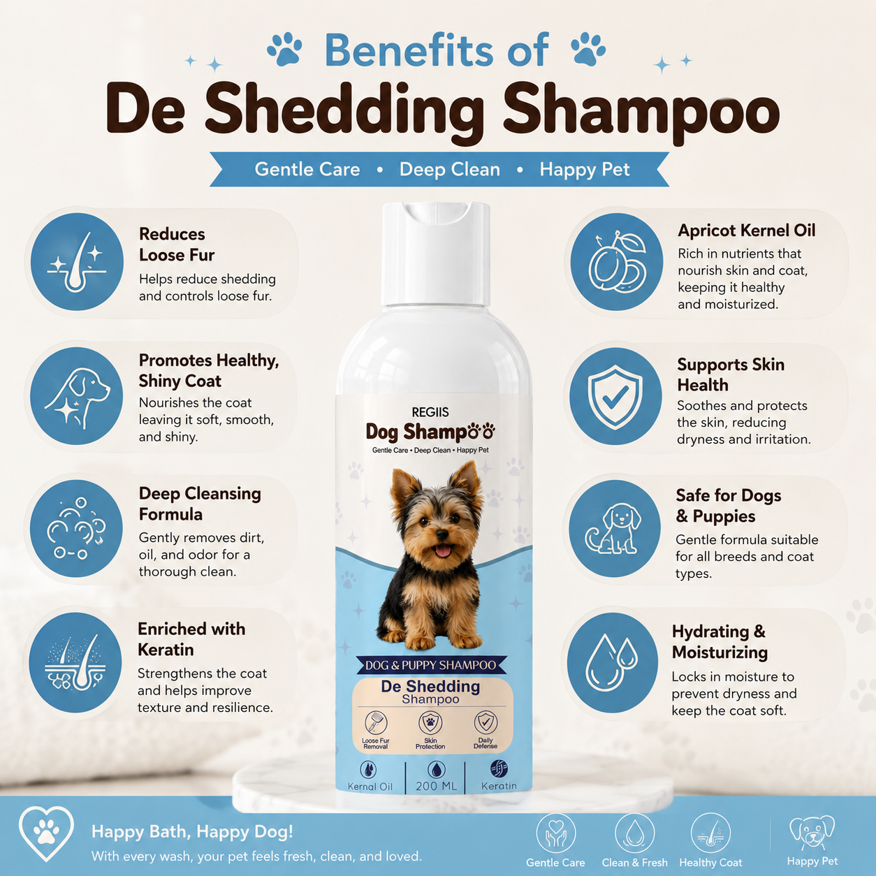 Regiis De-Shedding shampoo before and after