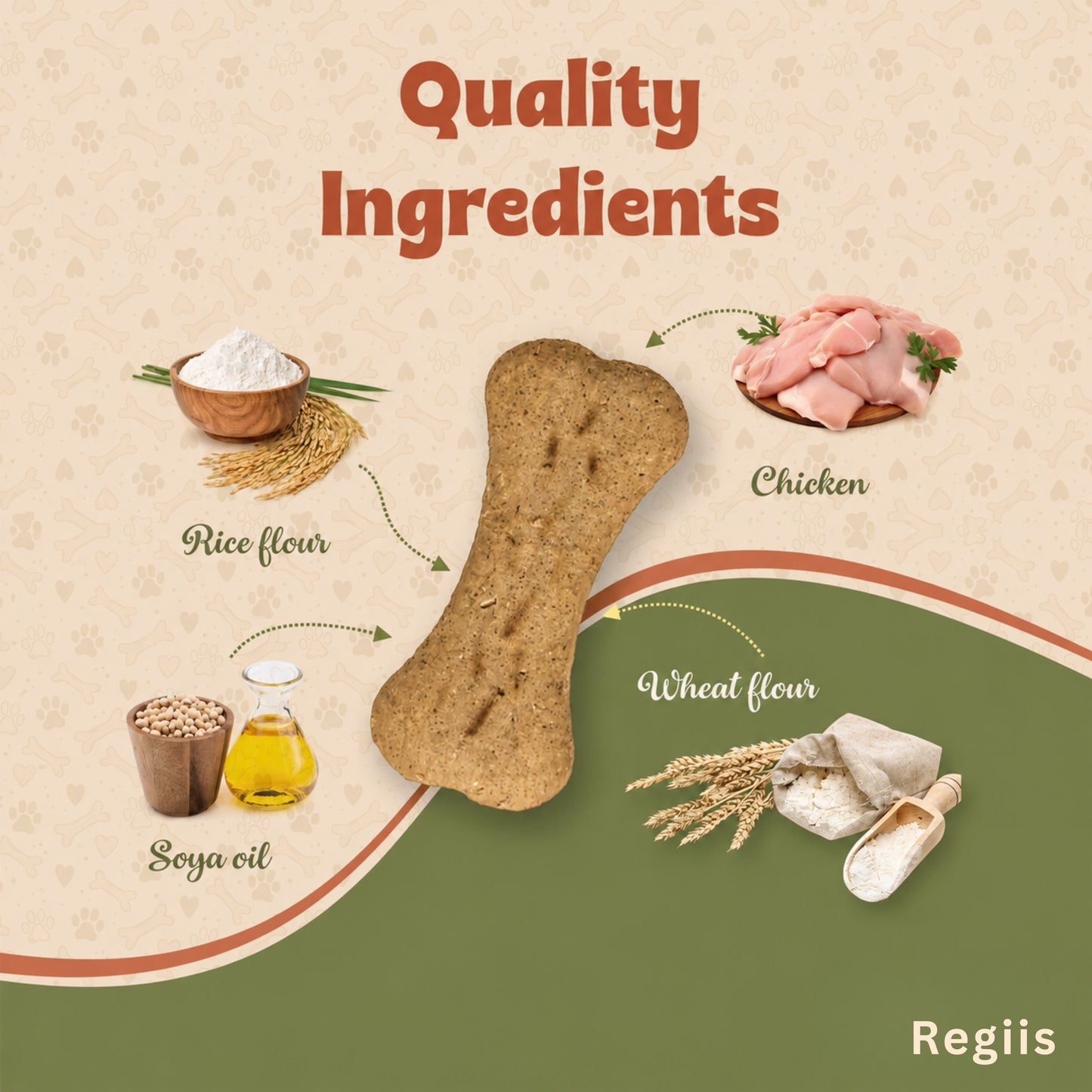 Regiis Dog Biscuits Pack of 2 | Chicken & Egg Flavor | High Protein, Gluten Free Healthy Dog Treats | Training Rewards & Daily Snack | 2 x 400g