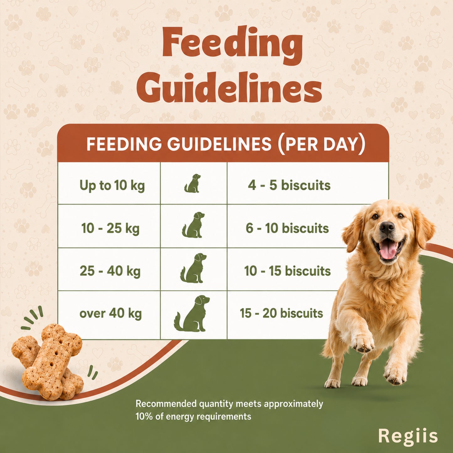 Regiis Dog Biscuits Pack of 2 | Chicken & Egg Flavor | High Protein, Gluten Free Healthy Dog Treats | Training Rewards & Daily Snack | 2 x 400g
