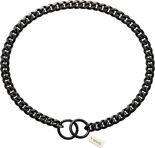 Regiis Black Cuban Link Dog Choke Chain Collar – Stylish & Durable | Large