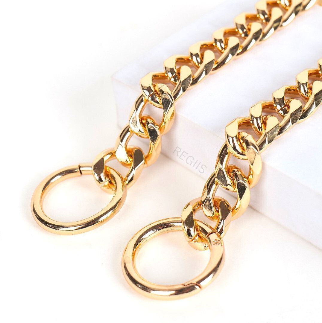 Regiis Golden Chain Dog Collar – Lightweight Choke Chain | Medium (Golden)