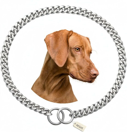 Regiis Silver Dog Choke Chain Collar – Cuban Link | Small